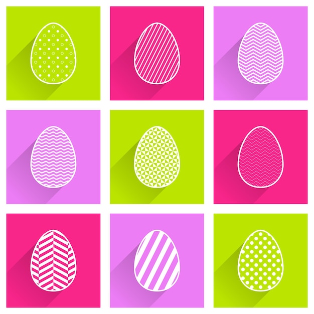 Flat easter egg with geometric pattern illustration for holiday background. Creative and fashion style card