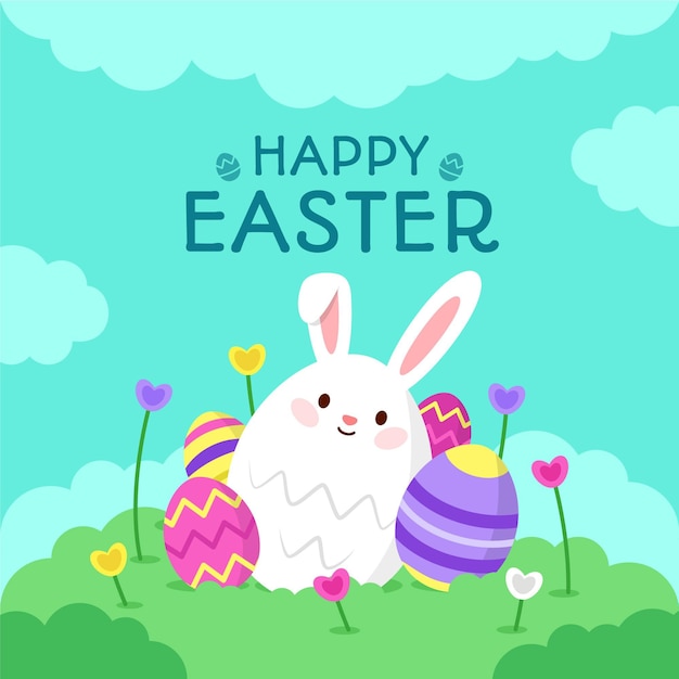flat easter illustration