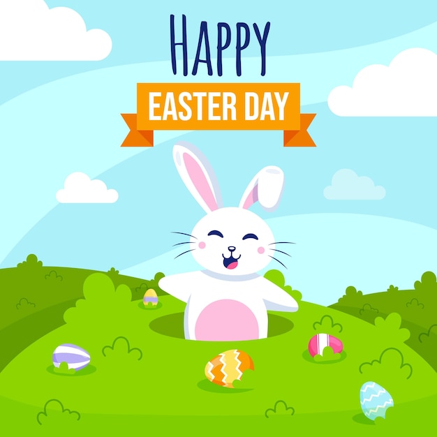Flat easter illustration