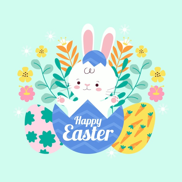 Flat easter illustration