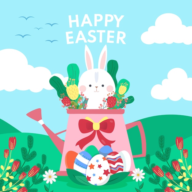 flat easter illustration