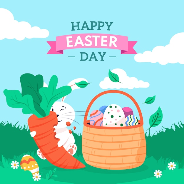 Vector flat easter illustration