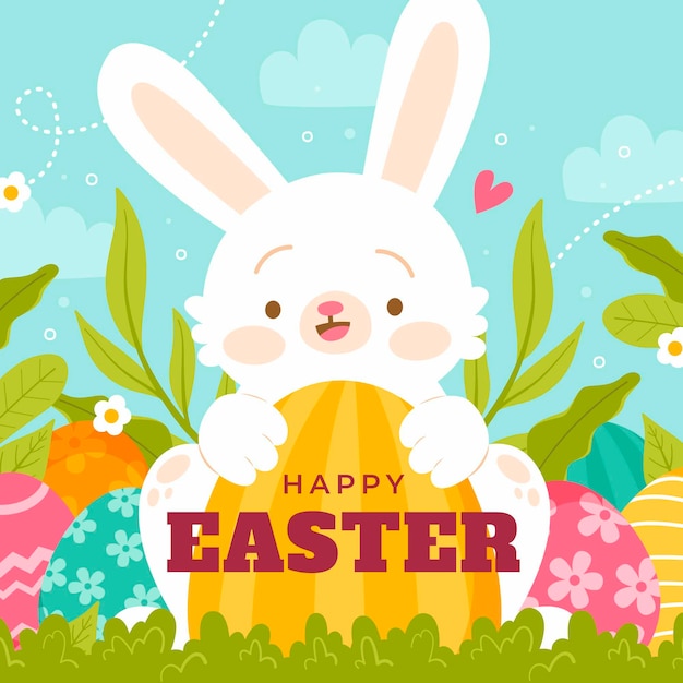 Vector flat easter illustration