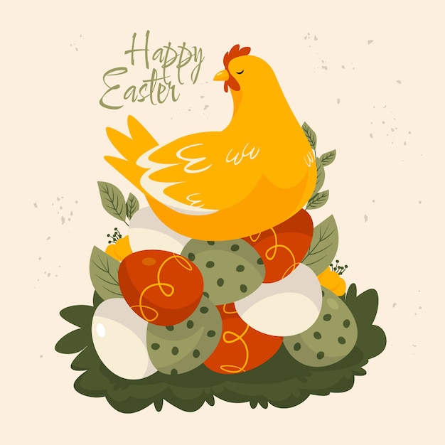 Vector flat easter illustration