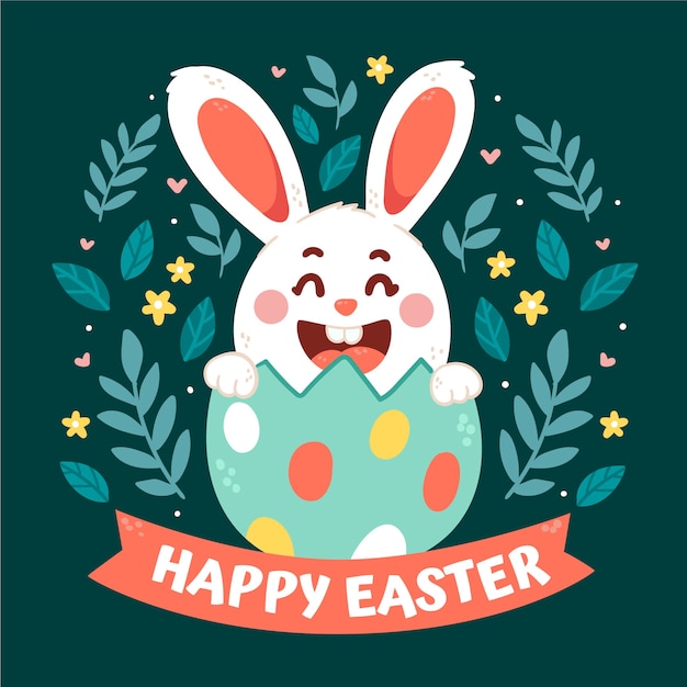 Flat easter illustration