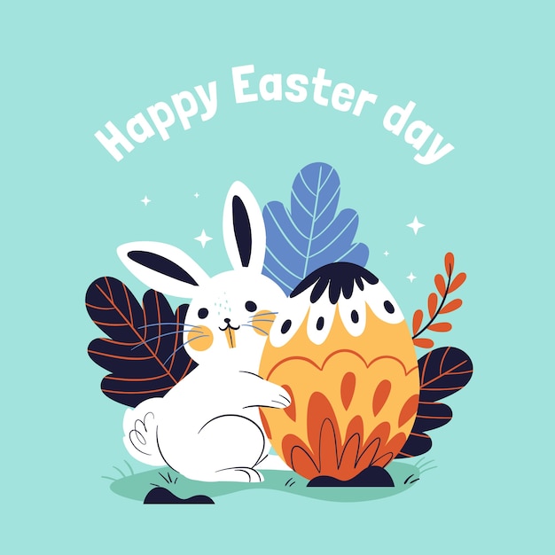 Flat easter illustration