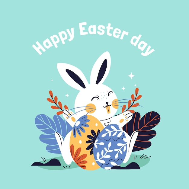 Flat easter illustration