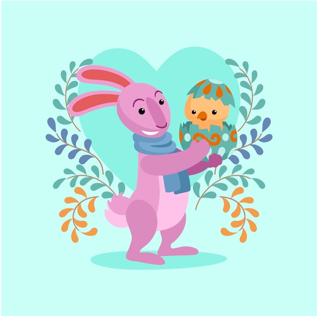 Vector flat easter illustration