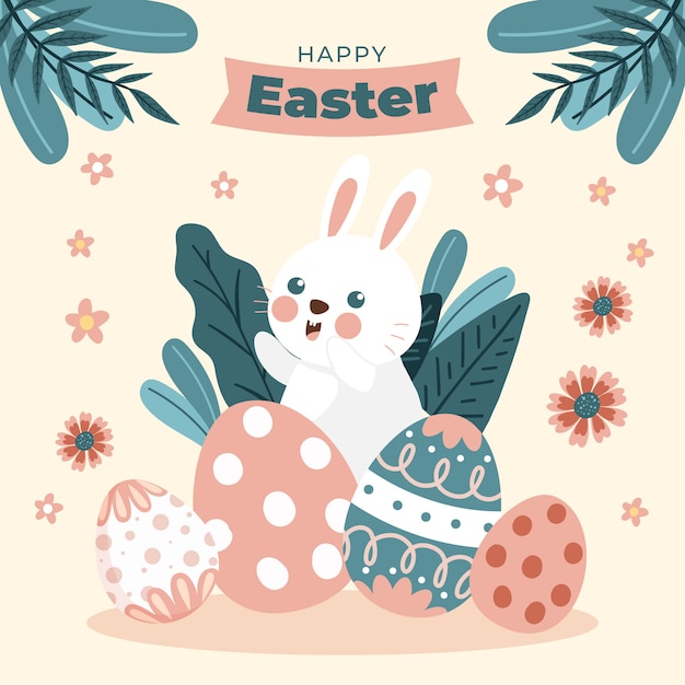 Flat easter illustration