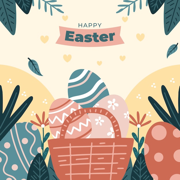 Flat easter illustration