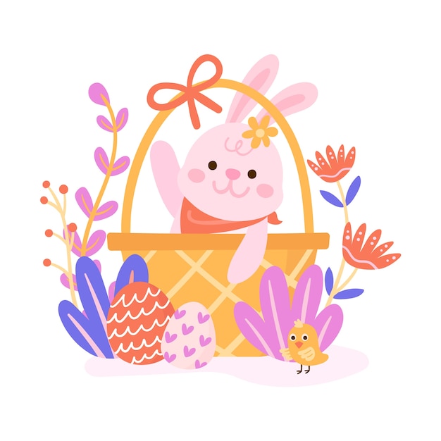 Flat easter illustration