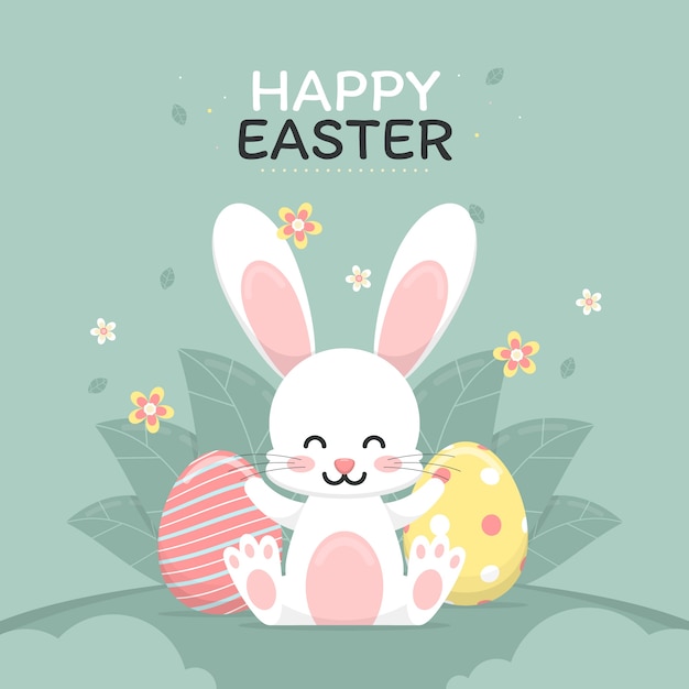 Vector flat easter illustration