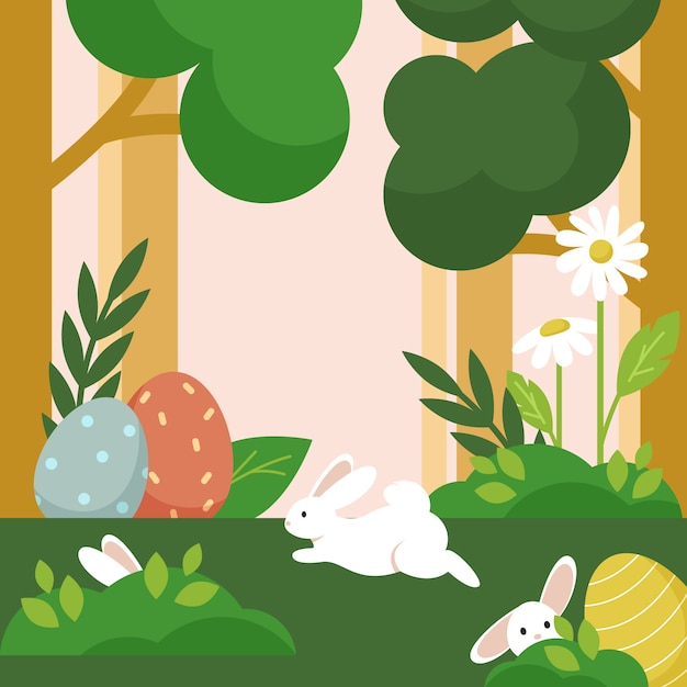 Flat easter illustration