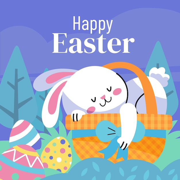 Flat easter illustration