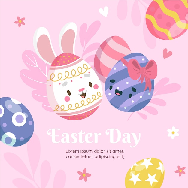 Flat easter illustration