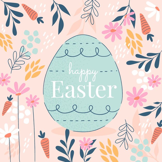 Flat easter illustration