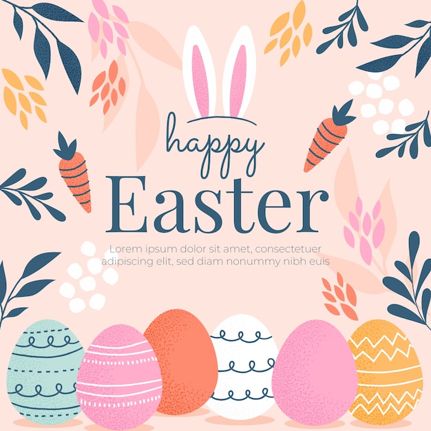 Vector flat easter illustration