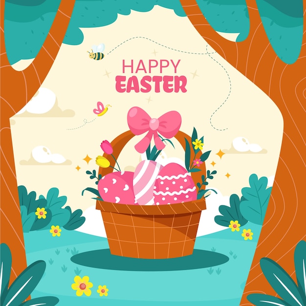 Vector flat easter illustration