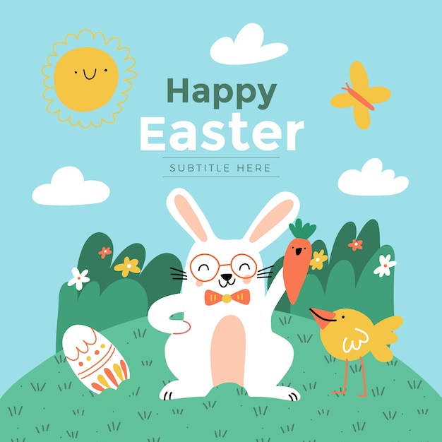 Vector flat easter illustration