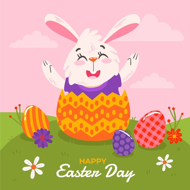 Vector flat easter illustration