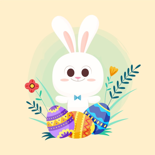 Vector flat easter illustration