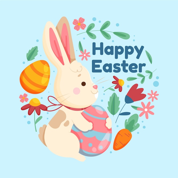 Vector flat easter illustration