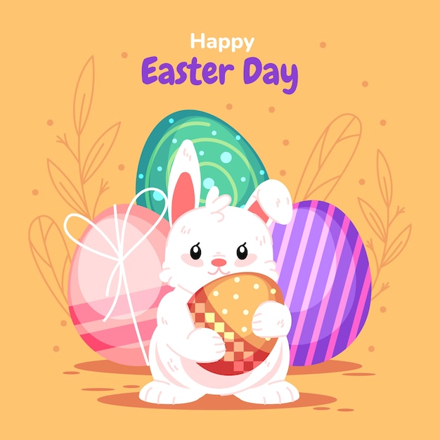 Flat easter illustration