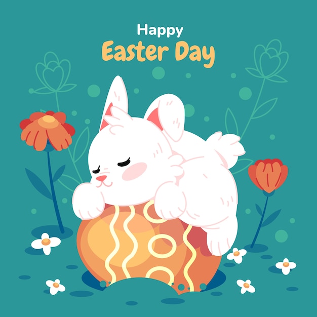 Flat easter illustration