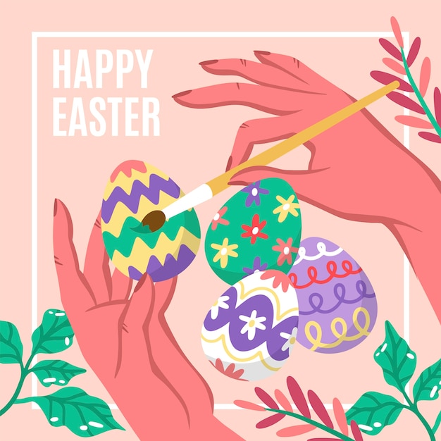 Vector flat easter illustration