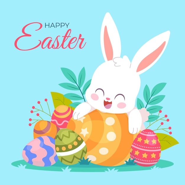 Flat easter illustration