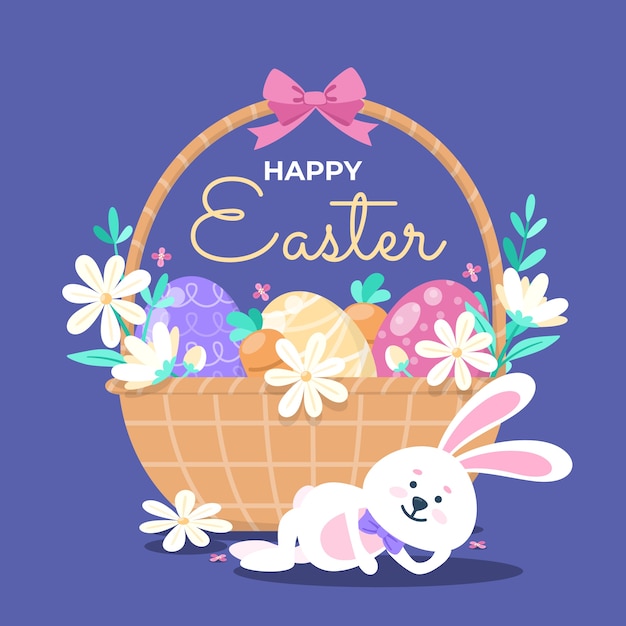 Vector flat easter illustration