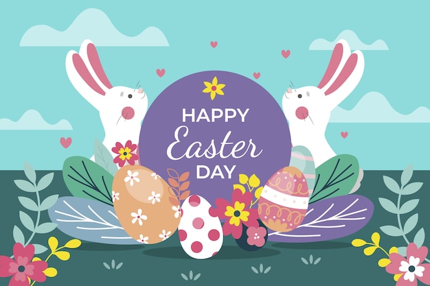 Vector flat easter illustration