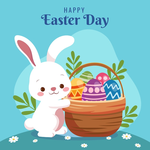 Vector flat easter illustration