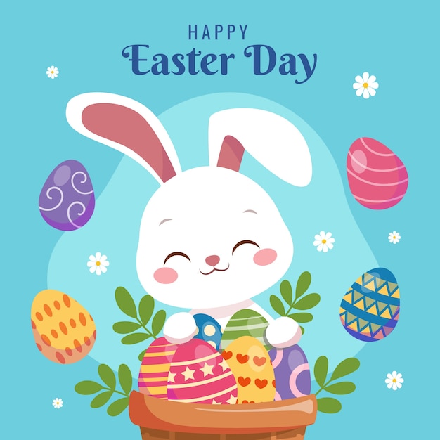 Vector flat easter illustration