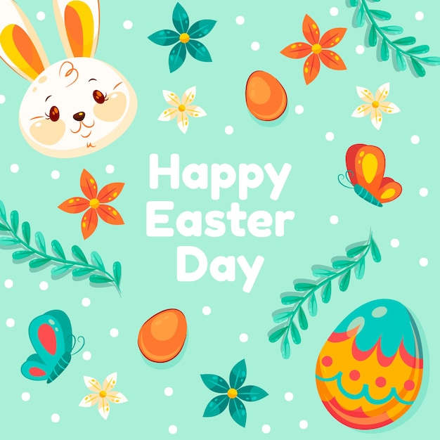 Vector flat easter illustration