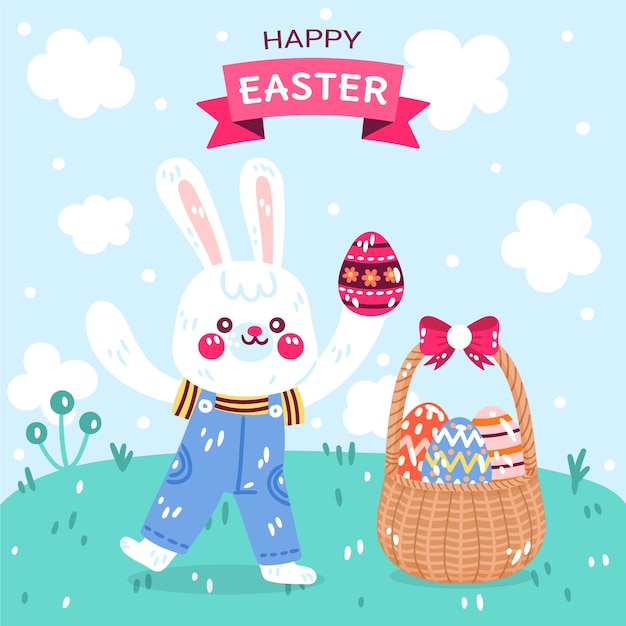 Flat easter illustration