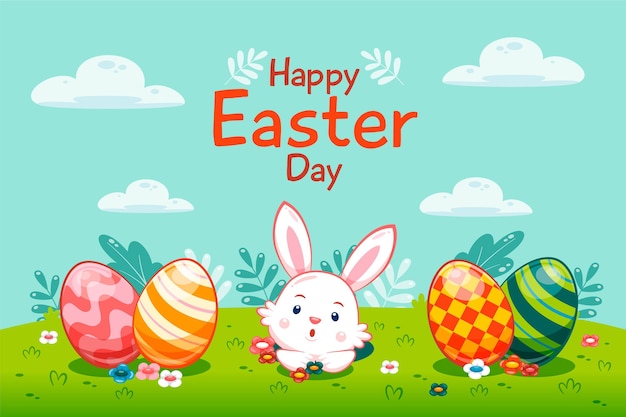 flat easter illustration
