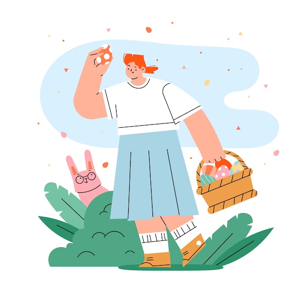 Flat easter illustration