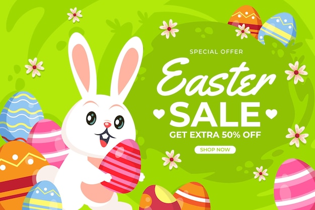 Vector flat easter sale illustration