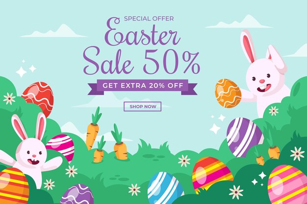 Vector flat easter sale illustration