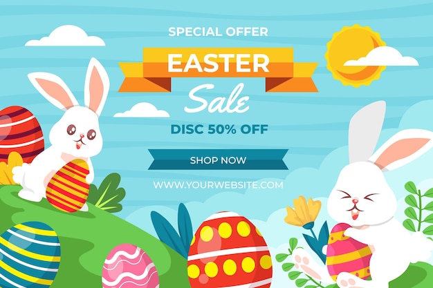 Vector flat easter sale illustration