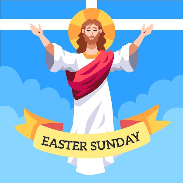 Flat easter sunday illustration