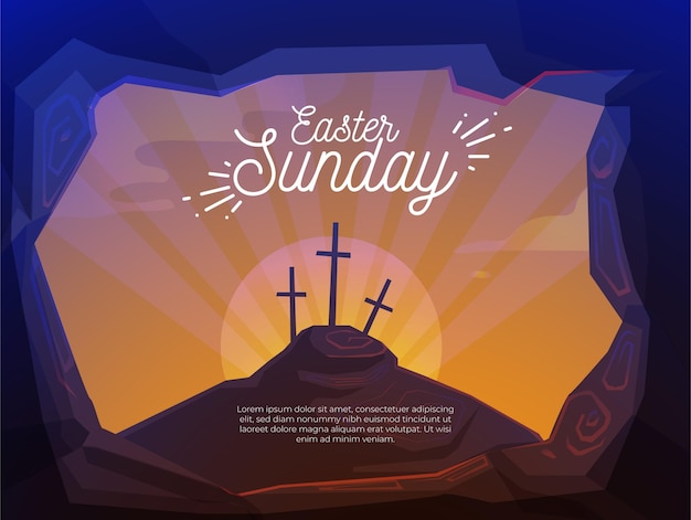 Vector flat easter sunday illustration