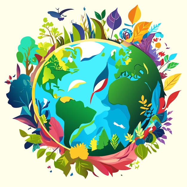 Vector flat ecofriendly icon set for world environment day