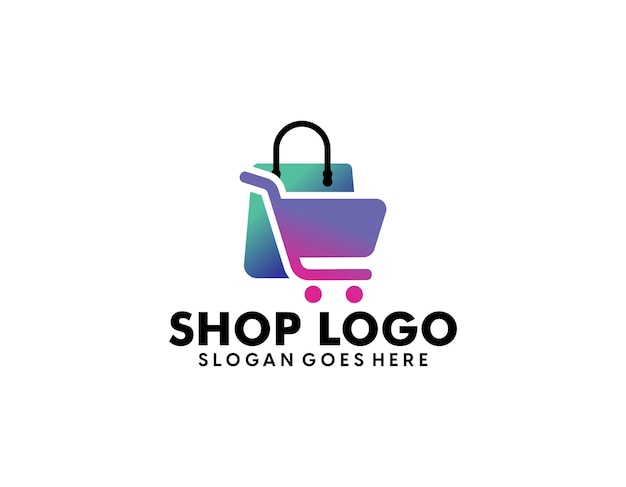 Vector flat ecommerce logo collection