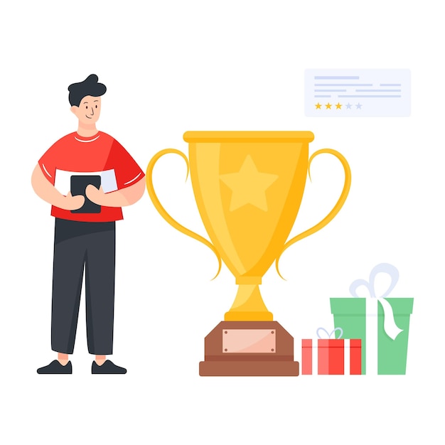 Flat editable illustration of reward program