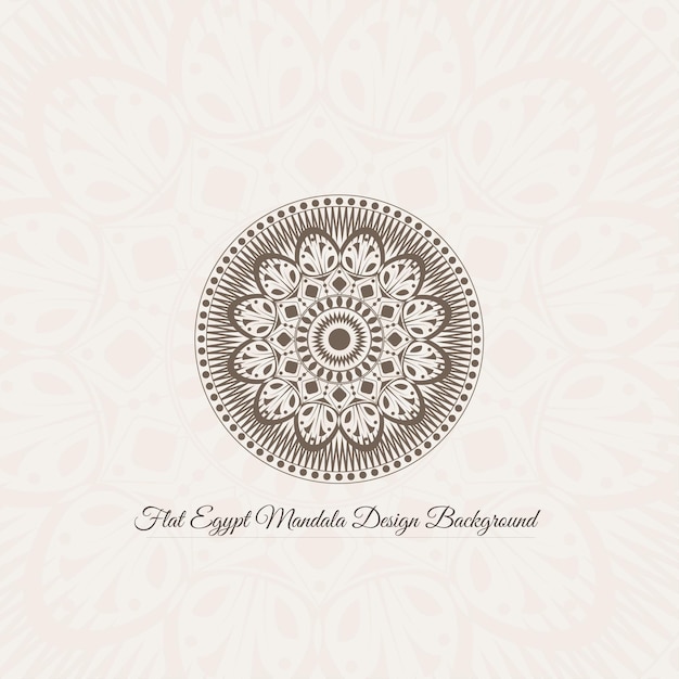 Flat Egypt Mandala Design Background. Circular pattern in form of mandala for Henna