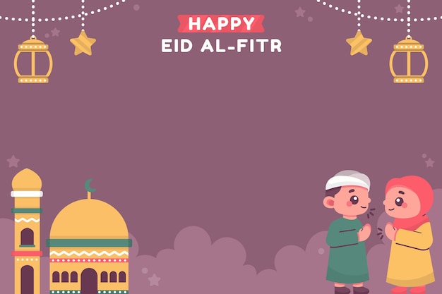 Vector flat eid al-fitr background