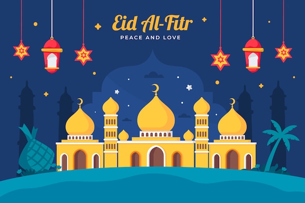 Flat eid al-fitr background