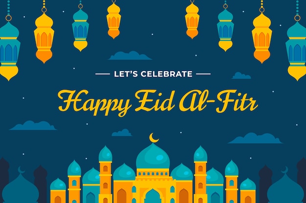 Vector flat eid al-fitr background